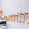 Gradient crystal candlestick holder set, elegant ascending candle stands for home decor and party. - 5*5*4CM / Champagne