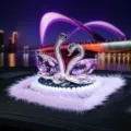 Crystal swan car ornament, purple crystal rhinestone auto interior decor perfume holder. - Style 2 Purple Crystal Swan with Mink Fur Mat