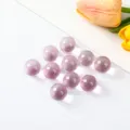 Set of 10 purple lilac crystal glass marbles for family games and decoration - 10 Pieces Pack / Pink