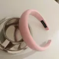 Serre-tête en éponge rose bonbon à bord large, accessoire de cheveux élégant pour femme - Rose