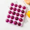 Set mit 20 durchscheinenden violetten Kristallglasmurmeln für Kinderspiele im Tablett - 20 Stück Packung / Dunkelrosenrot