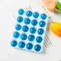 20er Set blaue Kristallglas Murmeln Spielzeug präsentiert in weißer Kunststoffschale - 20 Stück Packung / Hellblau