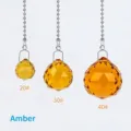 Pendenti in sfera di cristallo ambrato sfaccettati in tre dimensioni per luci DIY - Ambra