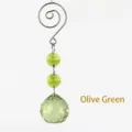Decorative olive green K9 crystal prism ball hanging ornament for lighting fixtures - Olive Green