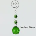 Medium green faceted K9 crystal hanging prism ornament for home decoration and lighting - Green