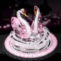 Cigno cristallo supporto profumo auto ornamento diamante rosa scrivania bel regalo - Cigno Rosa Con Tappetino Antiscivolo