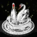 Cristallo doppio cigno ornamento auto scintillante base a cuore cruscotto decoro - Cigno Bianco Con Tappetino Antiscivolo
