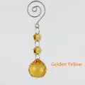 Golden yellow faceted K9 crystal ball hanging ornament for elegant lighting decor - Gold Yellow