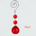 Red K9 crystal faceted ball hanging pendant for a home chandelier lighting decor - Red
