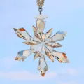 Élégant flocon de neige en cristal doré étincelant pour décor intérieur de voiture. - Champagne
