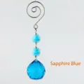 Royal blue K9 crystal suncatcher hanging ornament with premium geometric faceted beads - Sapphire Blue
