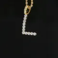 Elegante colgante letra L dorada con brillantes circonitas blancas para collar mujer - Letra L (N20080601-18k-L)