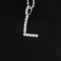 Elegante collar con colgante en forma de letra L plateado con circonitas brillantes - Letra L (N20080601-Rh-L)
