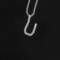 Collar con colgante de letra U en plata helada con piedras de circón brillantes - Estilo Letra U(N20080601-Rh-U)