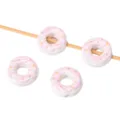 Detailed 16mm pink acrylic doughnut beads with colorful sprinkles for DIY jewelry making - White (White Peach Milk) / 1 Piece (16mm)