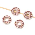 16mm acrylic donut beads with chocolate icing and colorful sprinkles for DIY jewelry crafts - Beige (Cocoa Drizzle) / 1 Piece (16mm)