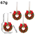 Set of 4 mini Christmas wreath ornaments with red bows and gold bells for holiday decor - Red Bow Gold Bead Style