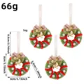 Set of 4 mini Christmas wreaths with gold bells and ribbons, 8x8cm tree decorations - Pom-pom Bell Style