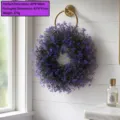 Purple artificial lavender wreath for door wall decoration, 40cm size floral ornament - Purple Small Floral Style (V3-27)