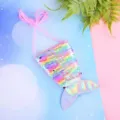 Mini borsa a tracolla per bambini a coda di sirena con paillettes dai colori vivaci - Multicolore Chiaro