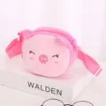 Simpatica borsa a tracolla in peluche maialino rosa per bambini, borsa a cartoni - Maiale Rosa
