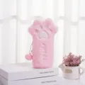Simpatico astuccio a zampa di gatto in peluche rosa con grande capacità per la scuola - Stile Zampa di Gatto / Rosa