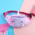 Adorable colorful plush unicorn fanny pack for kids with adjustable pink waist strap and soft texture - Purple Multi