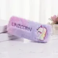 Astuccio a forma di unicorno in peluche viola sfumato con grande capacità e morbida ecopelliccia - Viola