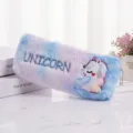 Astuccio unicorno in peluche arcobaleno carino con grande capacità per studenti - Blu