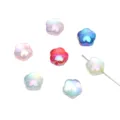 Iridescent UV plated cat-eye acrylic flower beads for DIY jewelry making and crafts - 10 Pieces/Pack / Random Mixed Colors
