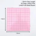 Base quadrata rosa pesca per perline con perni da 1,8 mm e griglia, misura 14x14cm - Piedini Allungati Collegabili / 52 Punti (14x14cm) / Rosa Pesca con Linee