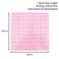 Grande tavoletta per perline da stirare 22x22cm 78 pioli rosa pesca con griglia allineata - Piedini Allungati Non Collegabili / 78 Piedini (22x22cm) / Rosa Pesca con Linee