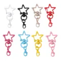 Collection of star-shaped lobster clasp keychains in eight vibrant colors - Random Mixed Colors