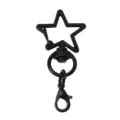 Matte black star-shaped lobster clasp keychain accessory for DIY jewelry making and crafts - Black (2 Pieces/Pack)