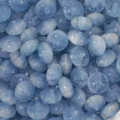Perles boulier en résine bleu clair avec texture marbrée blanche pour bijoux DIY - Blue Tide Cloud Floc (BSB149) / 10 Pièces/Paquet / Bleu