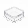 Transparente quadratische Kunststoffbox für Perlen und Schmuck, 5,4 x 5,4 x 2 cm - Small Plastic Box / 1 Stück