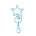 Light blue star-shaped metal lobster clasp keychain for DIY jewelry making accessories - Blue (2 Pieces/Pack)