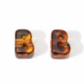 Bernsteinfarbene Acrylperle Buchstabe B für DIY-Schmuckherstellung und Handyketten - Buchstabe B (BSD952) / 1 Stück (Ca. 21x15x14mm) / Bernsteinbraun