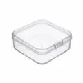 Transparente quadratische Kunststoffbox mit Klappdeckel zur Aufbewahrung von Perlen - Small Plastic Box / 10er Pack
