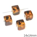 14x14mm square acrylic leopard print amber loose beads for DIY handmade jewelry crafts - Square (BSD943) / 2 Pcs/Set
