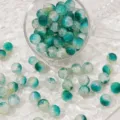 10mm green and clear crackle glass beads for DIY jewelry making and bracelet crafting - 10mm / 10 Pieces/Pack / Color 3 (Dark Green/White Two-Tone)
