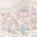 10mm round glass beads with pink and blue cracked jade texture for DIY jewelry making - 10mm / 10 Pieces/Pack / Color 4 (Pink/Blue Two-Tone)