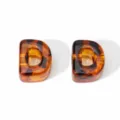 Acryl-Buchstabe D Perle mit Schildpatt-Muster für handgefertigten DIY-Schmuck - Buchstabe D (BSD952) / 1 Stück (Ca. 21x17x14mm) / Bernsteinbraun