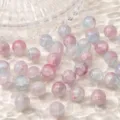 Perles rondes en verre craquelé bicolore rose et bleu de 10mm pour bijoux DIY - 10mm / 10 Pièces/Paquet / Couleur 5 (Rose/Bleu Mélangé Bicolore)