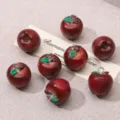 Colgantes de manzana roja en resina 3D para creación de joyas y proyectos manuales - Estilo de Lazo Colgante / 14x16mm (1 Pieza/Paquete) / Manzana de Serpiente