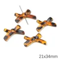Acrylperlen in Schleifenform mit Schildpattmuster für DIY Schmuckherstellung 21x34mm - B Schleife (BSD943) / 5 Stück