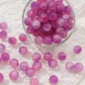 Perles en verre craquelé rose et violet 10mm pour la fabrication de bijoux DIY et bracelets - 10mm / 10 Pièces/Paquet / Couleur 8 (Rose/Violet Bicolore)