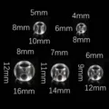 Set of clear acrylic large-hole round beads with precise dimension labels for jewelry making - Transparent (Aperture Approx 4mm) / 8mm (100 Pieces/Pack)
