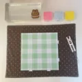 2.6mm green and white checkered pegboard with colorful fuse beads and tweezers. - 78 Long Nails / 1 Piece / Light Green