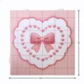 14x14cm square pink fuse bead pegboard with heart and bow design for DIY crafts - Linkable Extended Pins / 52 Pegs (14x14cm) / Pink Bow Heart
